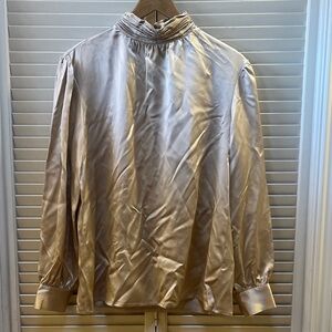 Elegant Champagne Silk Blouse